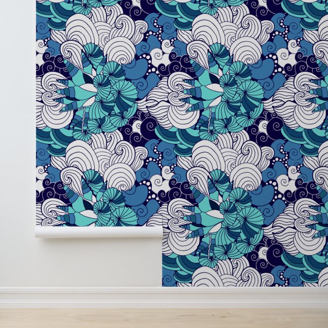 Funky Seashell Pattern Tapete (Anwendung)