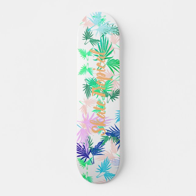 Funky Skate Tropical Palm Blätter Skateboard (Vorne)