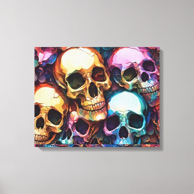 Funky Skulls Leinwanddruck (Vorderseite)