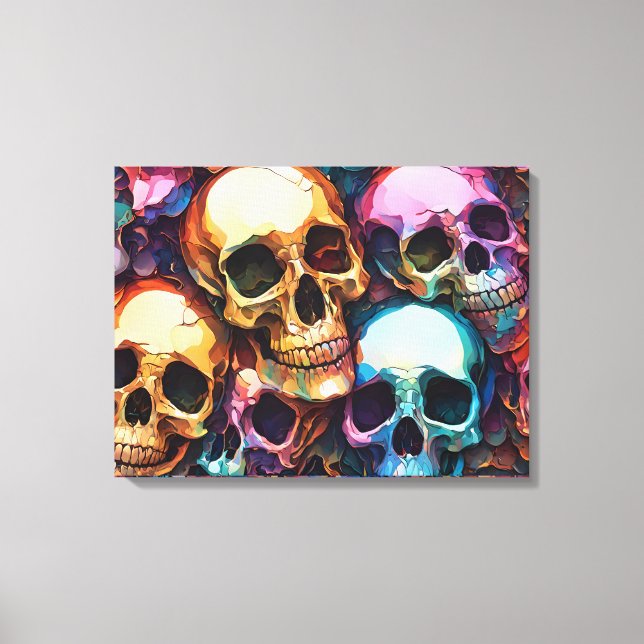 Funky Skulls Leinwanddruck (Vorderseite)
