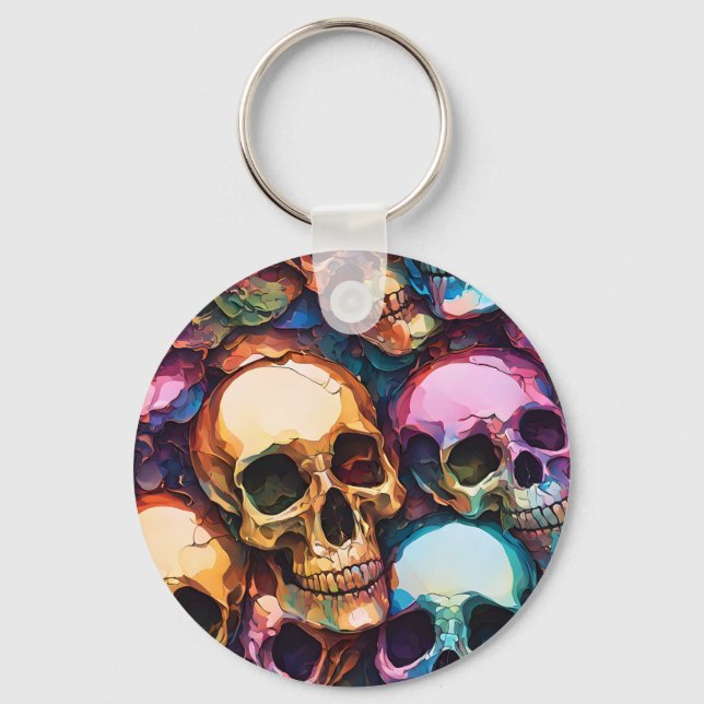 Funky Skulls Schlüsselanhänger (Vorderseite)