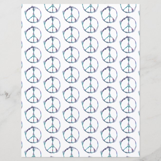 Funky Smufied Peace Signs Muster Scrapbook Paper (Vorderseite)
