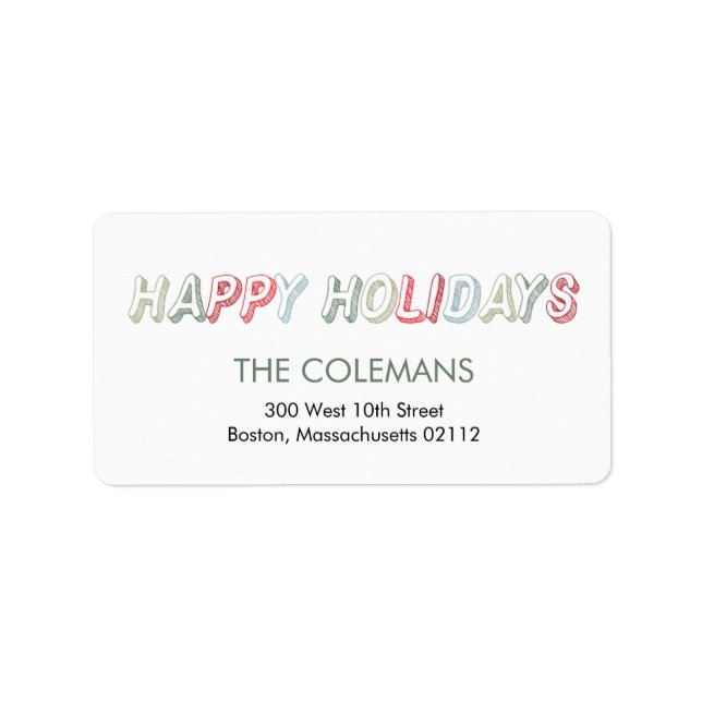 Funky Snapshots Holiday Address Labels Adressaufkleber (Vorne)