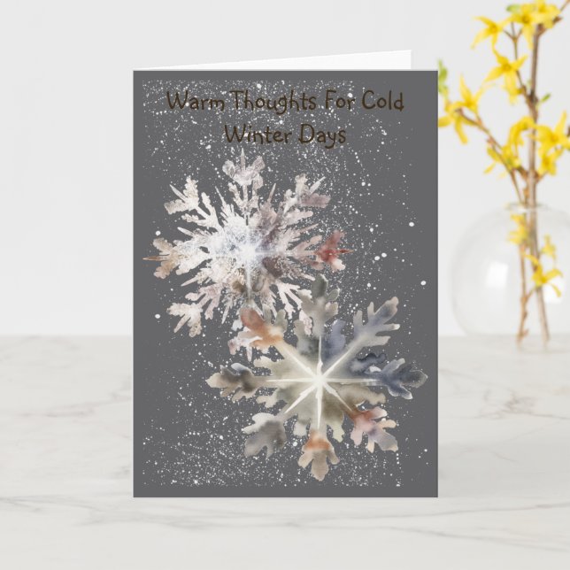 Funky Snowflake Friends Winter Card Karte (Gelbe Blume)