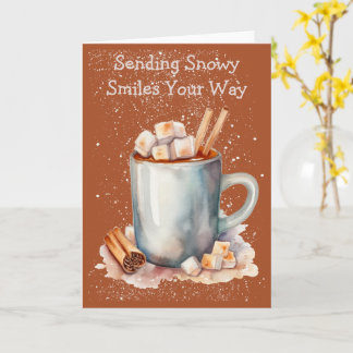 Funky Snowflake Hot Chocolate Winter Card Karte