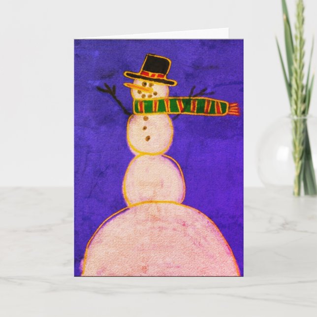 Funky Snowman Abstrakt Art Karte (Vorderseite)