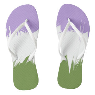 Funky Spiky ZigZag Abstrakte Genderqueer-Stolz-Fla Flip Flops