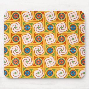 Funky Spiral 1970er Retro Fashion Swirl Mousepad