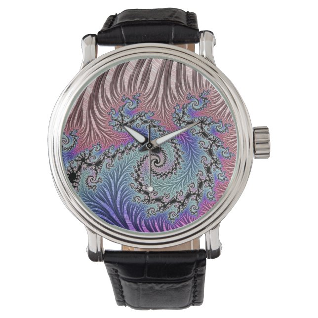 Funky Spiral Fraktal Armbanduhr (Vorderseite)