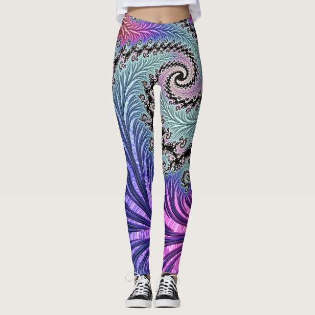 Funky Spiral-Fraktal Leggings (Vorderseite)