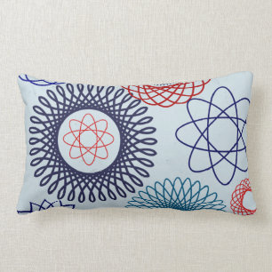 Funky Spirograph Geometric Muster Blau Lendenkissen