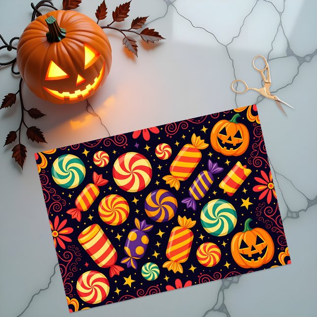 Funky Spooky Candy und Jack-o' Lanterns Halloween Seidenpapier (Von Creator hochgeladen)