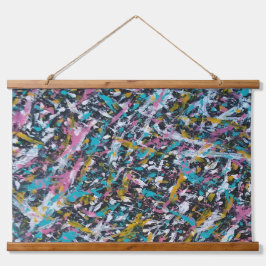 Funky Spritzer Art on Black Wandteppich Mit Holzrahmen