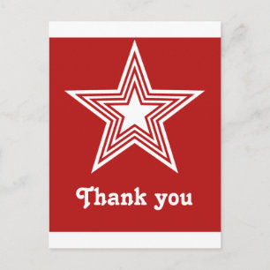 Funky Star Sweet 16 Flat Dankeschön Note Card, Red Postkarte