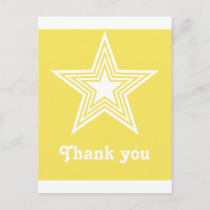 Funky Star Sweet 16 Flat Vielen Dank Notecard Gelb Postkarte
