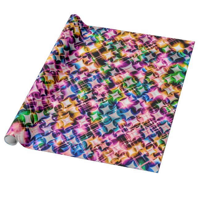 Funky Stars, bunt Geschenkpapier (Ungerollt)