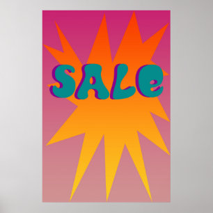 Funky Sternexplosion Sale Sign Poster