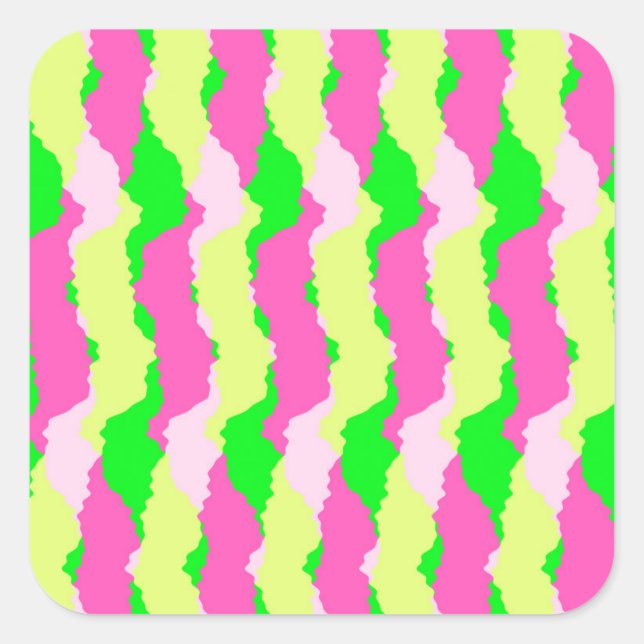 Funky Stripes 2011 Quadratischer Aufkleber (Vorderseite)