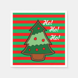 Funky Stripes und Weihnachtsbaum Serviette