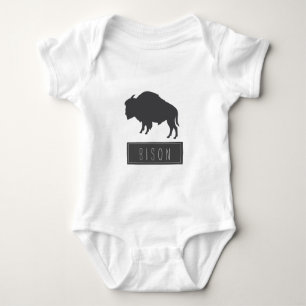 Funky Stylish Bison Minimalism Baby Strampler