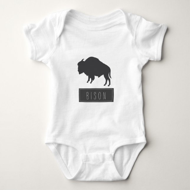 Funky Stylish Bison Minimalism Baby Strampler (Vorderseite)