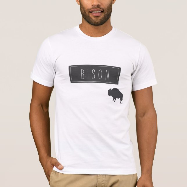 Funky Stylish Bison Minimalism T-Shirt (Vorderseite)