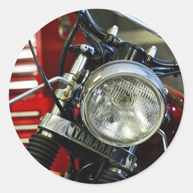 Funky Stylish Red Motorrad Motorrad Sticker (Vorderseite)