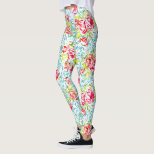 Funky Summer Colors Paint Spritzer Art Pattern Leggings