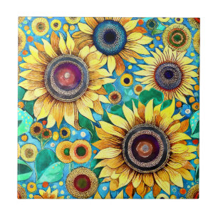 Funky Sunflowers Tile Fliese