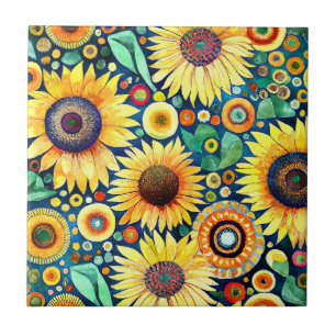 Funky Sunflowers Tile Fliese