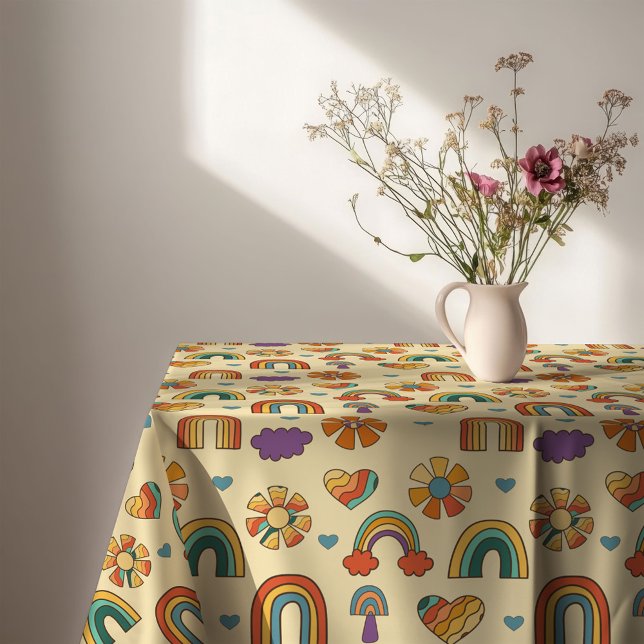 Funky Swirl Tablecloth Groovy 70s Dining Decor Tischdecke (Funky Swirl Tablecloth Groovy 70s Dining Decor)