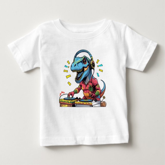 Funky T-Rex Music Lover T-Shirt (Vorderseite)