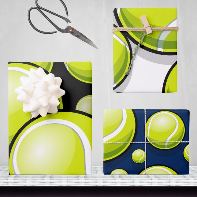 Funky Tennis Gabe Ball Athletic Patterns Cool Spor Geschenkpapier Set (Von Creator hochgeladen)