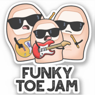 Funky Toe Jam Funny Music Pun Aufkleber