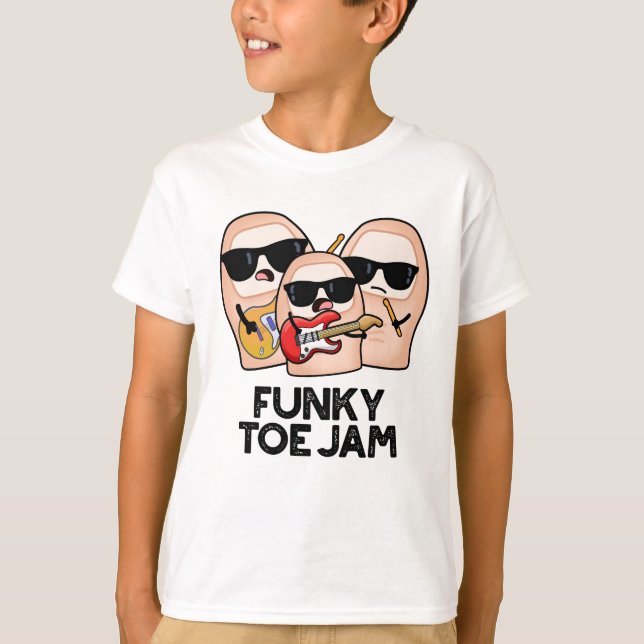 Funky Toe Jam Funny Music Pun T-Shirt (Vorderseite)