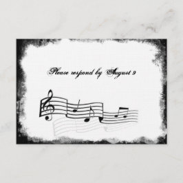 Funky Torn Paper Black Music uAwg mit Umschlägen RSVP Karte