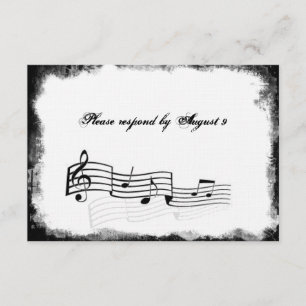 Funky Torn Paper Black Music uAwg mit Umschlägen RSVP Karte