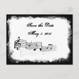 Funky Torn Paper Music Save the Date Ankündigungspostkarte