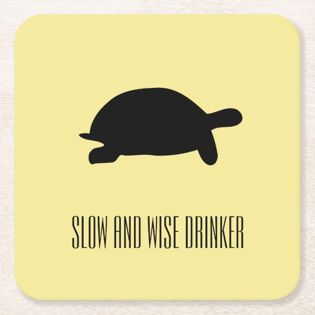 Funky Tortoise Slow and Wise Drinker Untersetzer (Vorderseite)