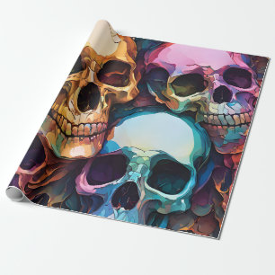 Funky Totenköpfe Geschenkpapier