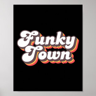 Funky Town Roller Disco Outfit Retro 70er Jahre Ko Poster