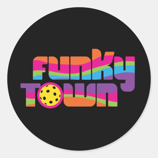 Funky Town Runder Aufkleber (Vorderseite)