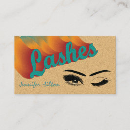 Funky trendy Retro farbenfrohe Lashes Logo Visitenkarte