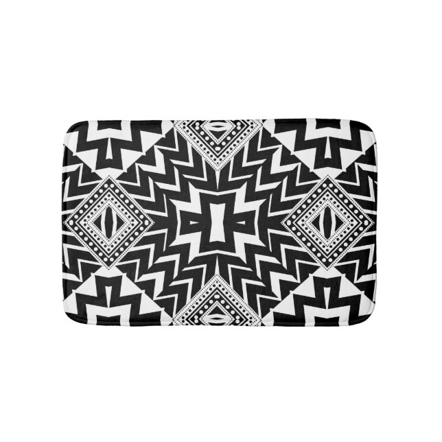 Funky Tribal Zickzack Pattern Bath Mat Badematte (Vorderseite)