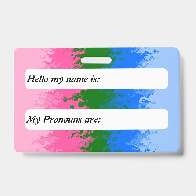 Funky Trippy anpassbare omniromantische Pride-Flag Ausweis (Vorderseite)