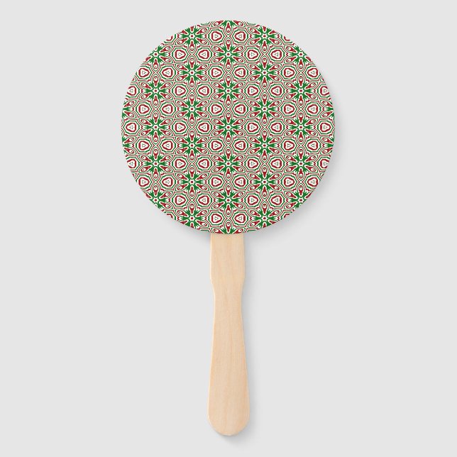 Funky Trippy Eclectic Boho Christmas Kaleidoscope Fächer (Vorderseite)