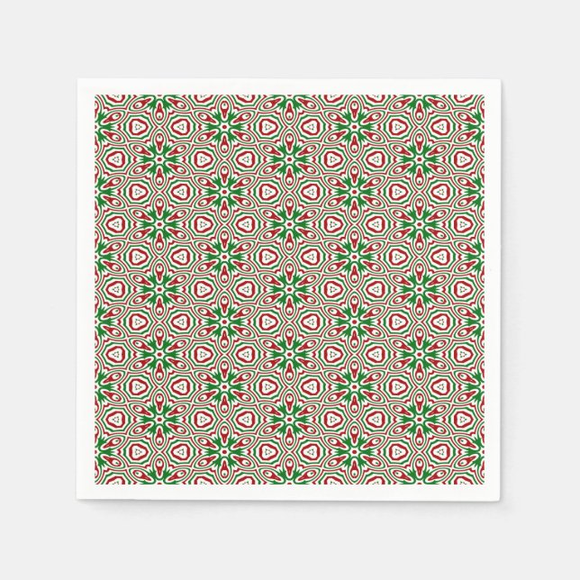 Funky Trippy Eclectic Boho Christmas Kaleidoscope Serviette (Vorderseite)