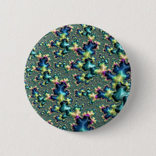 Funky Trippy Eklektischer Boho Hippie Abstrakter F Button
