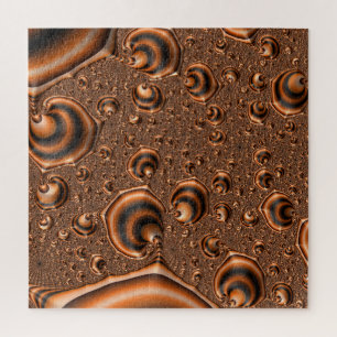 Funky-tripspiralende Orange-schwarze Fraktalkunst Puzzle