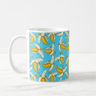 Funky Tropical Banana Muster Trendy Fruchtprint Kaffeetasse